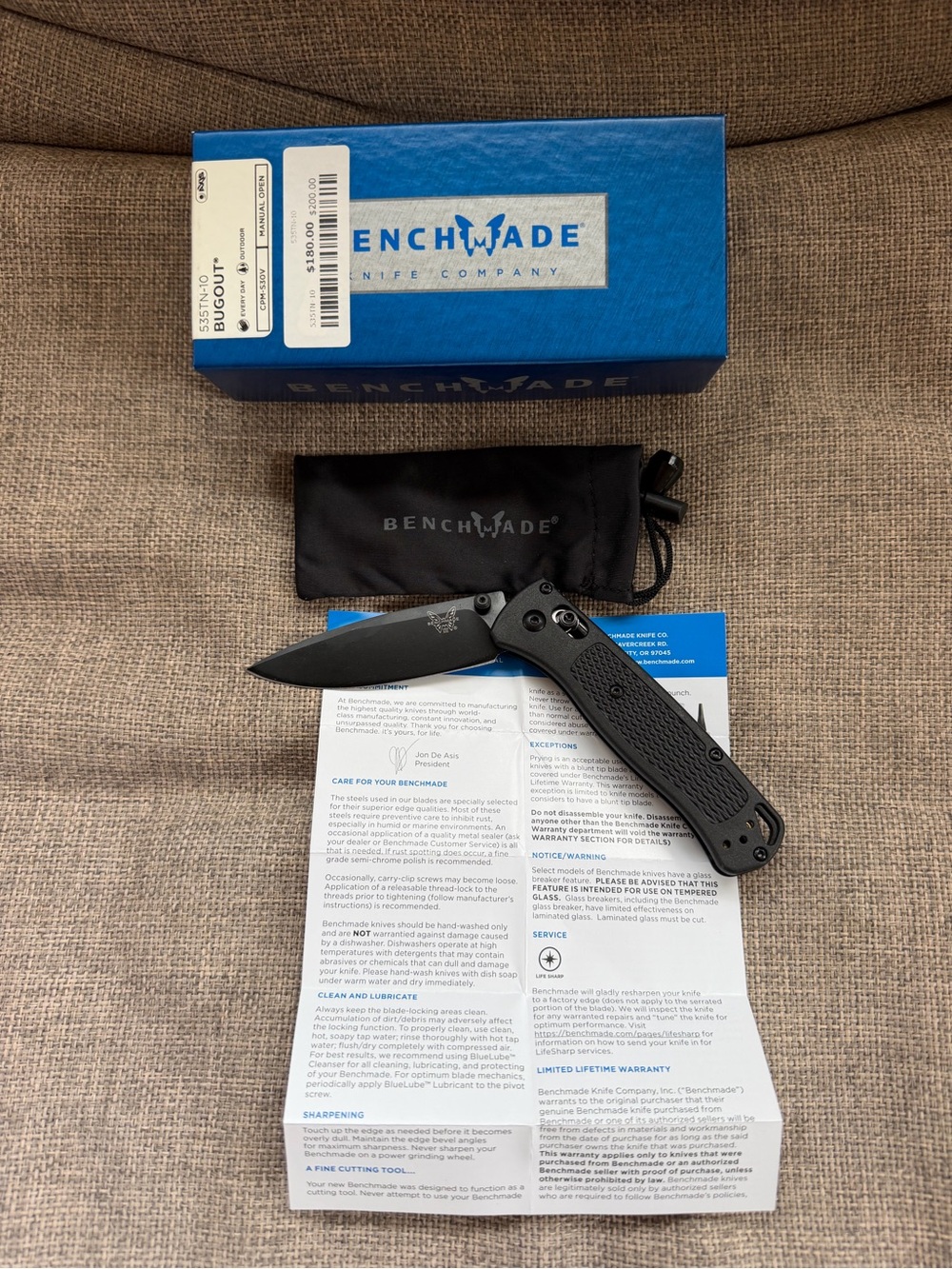 Benchmade Black Folding Pocket Knife - Tactical EDC
